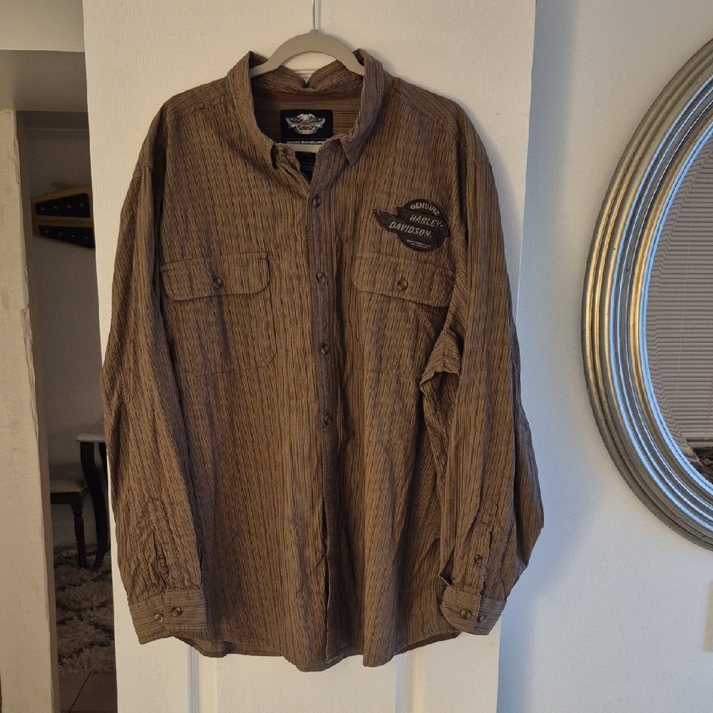 Harley-Davidson Brown Casual Button Down Shirt